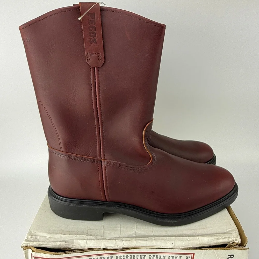 Vintage Red Wing Pecos 1104 Leather Pull On Work Boots Mens 13 D NIB